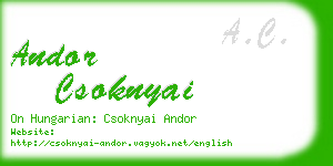 andor csoknyai business card